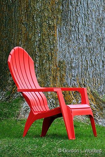 Red Plastic Muskoka Chair_DSCF01291.jpg - aka Adirondack ChairPhotographed at Eastons Corners, Ontario, Canada.